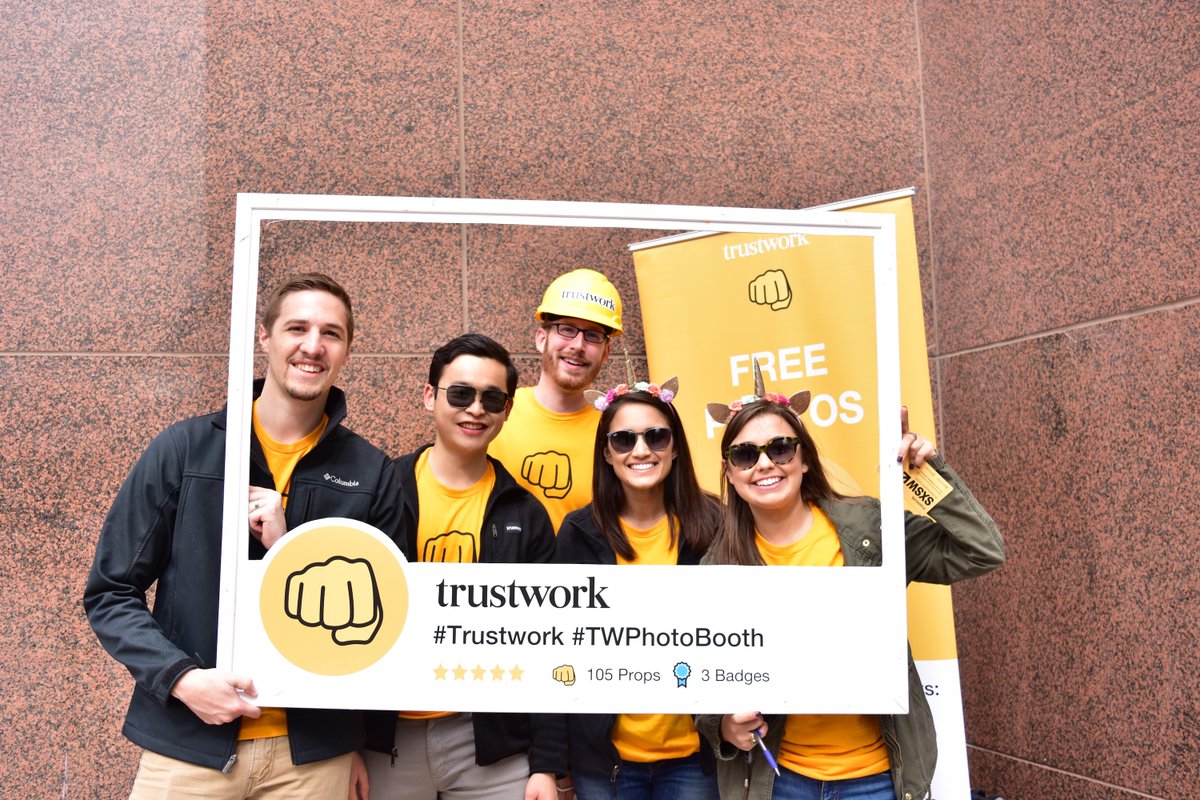 FeifanZ's tweet photo. Come find us at #SXSW #trustwork https://t.co/F0QNbwwN2I