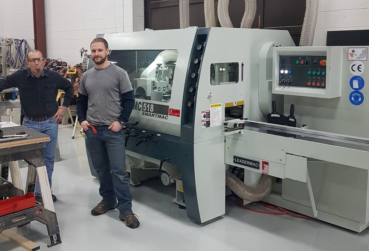 LeadermacUSA's tweet photo. Installation &amp; training going on now on a new 5-head Smartmac moulder @ Next Day Moulding. https://t.co/s5aksziSuk