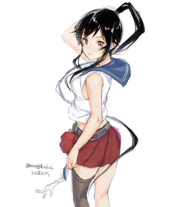 #艦これ版深夜の真剣お絵描き60分一本勝負
#艦これ版真剣お絵描き60分一本勝負_20180309
#矢矧 