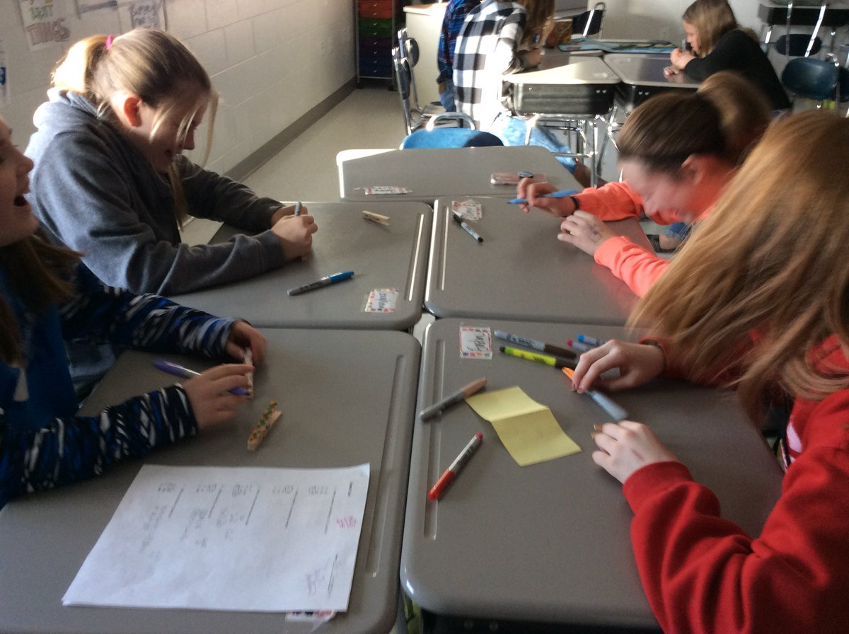BeckyTri1's tweet photo. Making locker magnets in advisory. #theylovedit #andiamoutofclothespins #TriMusketeers @KMeKyllo https://t.co/M7ycDqH4Cy