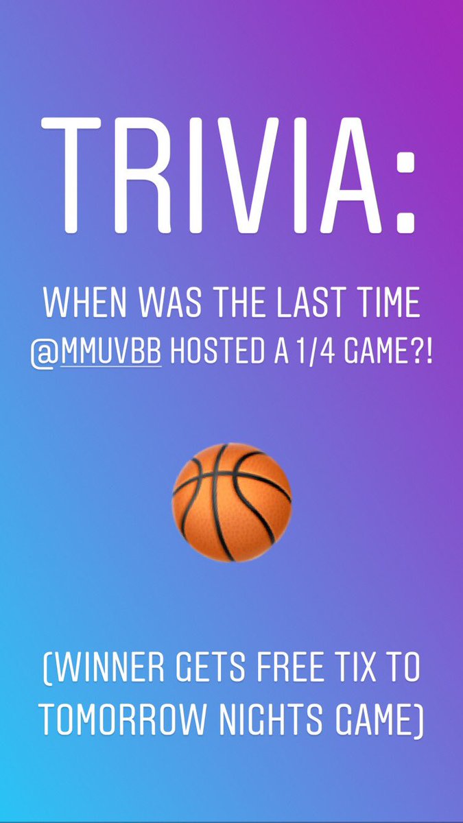 UCSPrincipal's tweet photo. TRIVIA IS BACK!

Random questions throughout today can earn you a free ticket into tomorrow night’s @mmubvb game ... https://t.co/BsTJKg3kUN