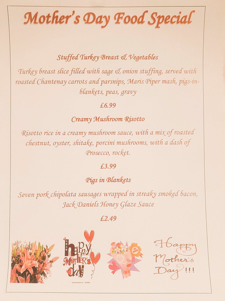 TheWetherspoon's tweet image. Come in and treat your mum this Mother’s Day with our special menu.