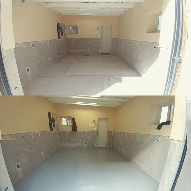 jasonrobertfox's tweet image. Before floor coating, after floor coating. I can almost taste having a shop again. #shopbuild #doitright #makingithappen #woodworker