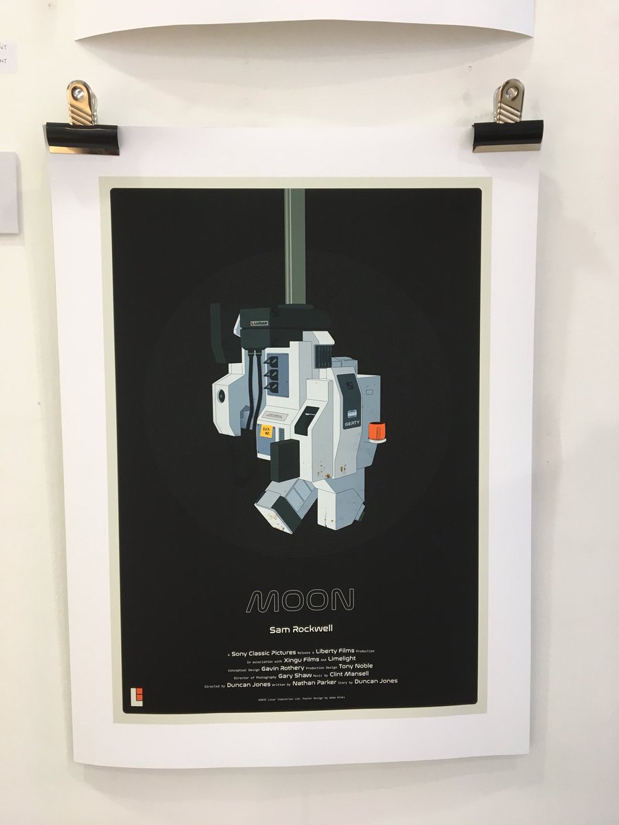 Adam_Hinks's tweet image. My Moon Print on exhibition at the @SVA__ for the @GoodOnPaper_ film posters exhibition. £40 giclee £20 digital A2. @ManMadeMoon