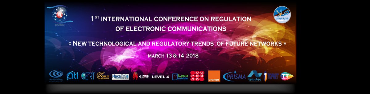 _INTT's tweet photo. L'INT organise les 13 &amp; 14 mars 2018 à l'hôtel le Palace Gammarth, la première conférence internationale sur la régulation des communications électroniques, elle aura pour thème cette année «Les nouvelles tendances technologiques et régulatrices des réseaux du futur». #ICOREC2018 https://t.co/C4WARxTcfA