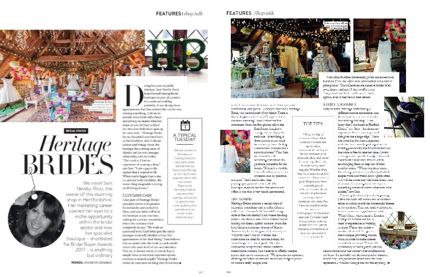 JenGrimble's tweet photo. The latest issue of @BridalBuyer has landed - turn to pages 147 &amp; 148 to read my chat with award-nominated, specialist boutique @HeritageBrides #bridal #ukbridal https://t.co/6HpZ1s5Joa https://t.co/TTShHEhZSJ