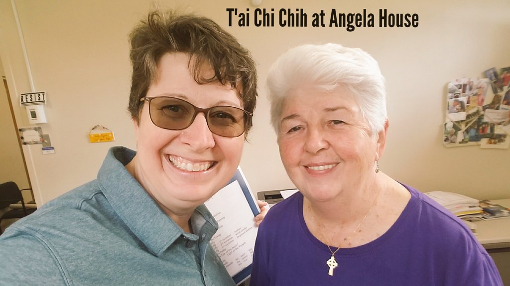 tcc4joy's tweet photo. T'ai Chi Chih at Angela House has been such a blessing to share this practice with all the women who have lived here. Sister Maureen cheered me on and encouraged me since 2016. Thank You for this honor to teach T'ai Chi Chih! #TCC4JOY #TaiChiChih https://t.co/Gec7CsdpN4
