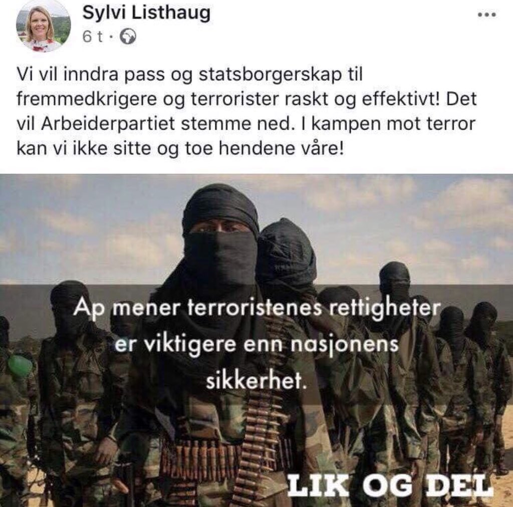KSteigen's tweet image. Hva førte egentlig til at et tidligere medlem i FpU sprengte regjeringsbygget og drepte ungdommer for fote på Utøya? Jeg tror retorikk som dette var sterkt medvirkende.