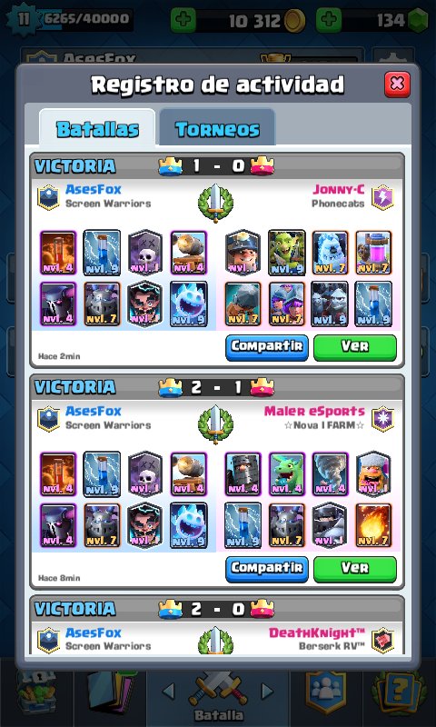 WoW me alegra de que mis entrenamientos den sus resultados,ganandole a uno de phonecats,probando nuevas sinergias,a seguir entrenando duro para seguir mejorando...Gracias <a href="/enzo_screen/">ScreenWarriors</a> por darme un lugar en tu clan