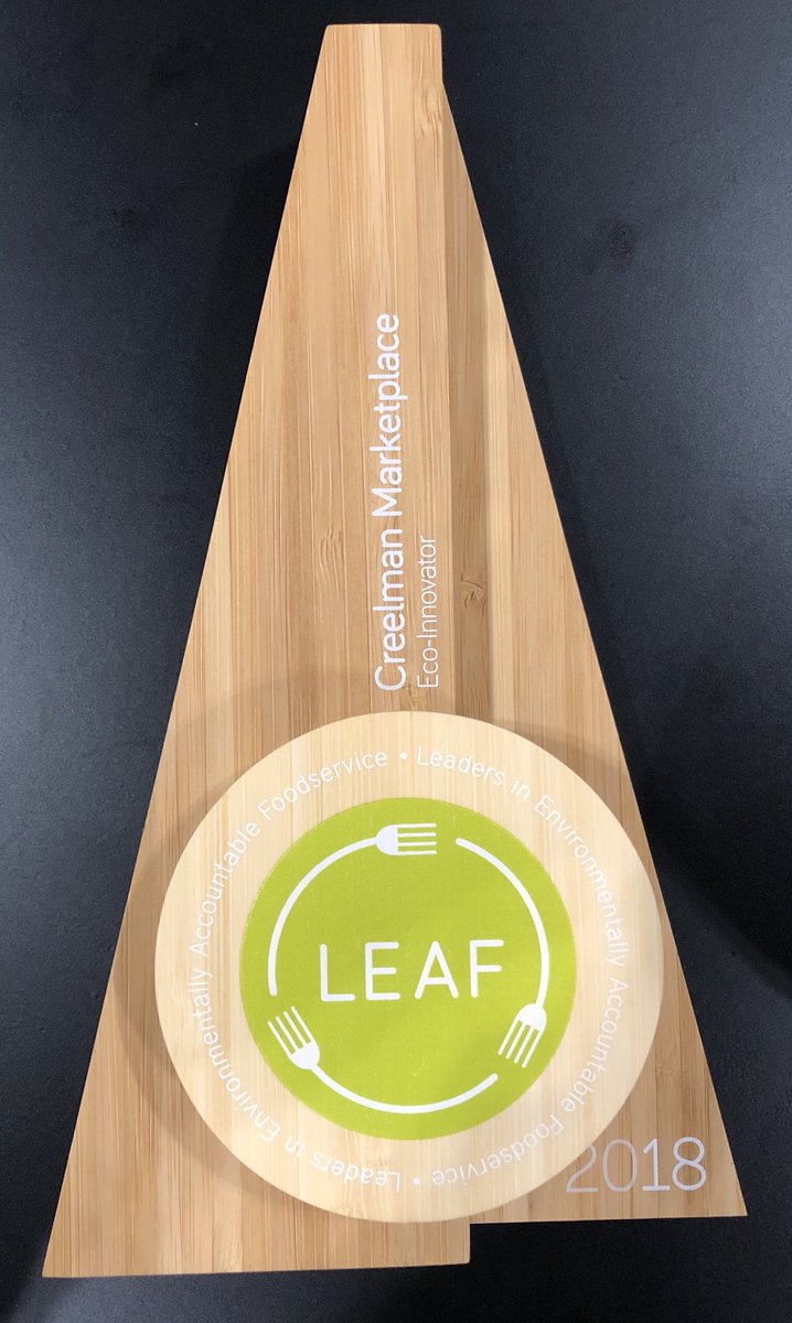 HospitalityUofG's tweet photo. #UofGFoodFact CONGRATULATIONS to @UofG's @creelman_hall on their @LEAF_Canada #Eco-Innovator Award @RCShowCanada! https://t.co/bHn8S3Itqd Great to be recognized w/ @mycnf, @DiversityUofW, & @restochicalors for their hard work too!ย #LEAFcertified #reduceyourforkprint #rcshow18 https://t.co/zyjznSbibI