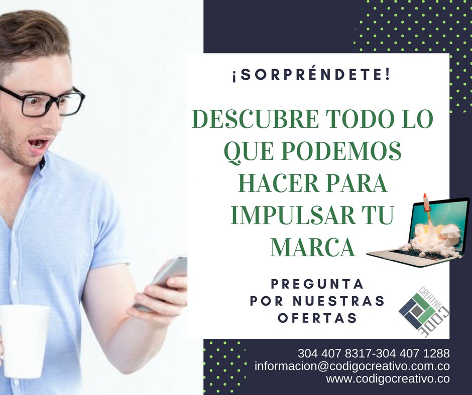creativecodeing's tweet image. ¡Impulsamos en la WEB tus mejores ideas!
Contáctanos: 3044078317
informacion@codigocreativo.com.co
#BuenViernes #Marketing #Promocion #Medios #Emprende