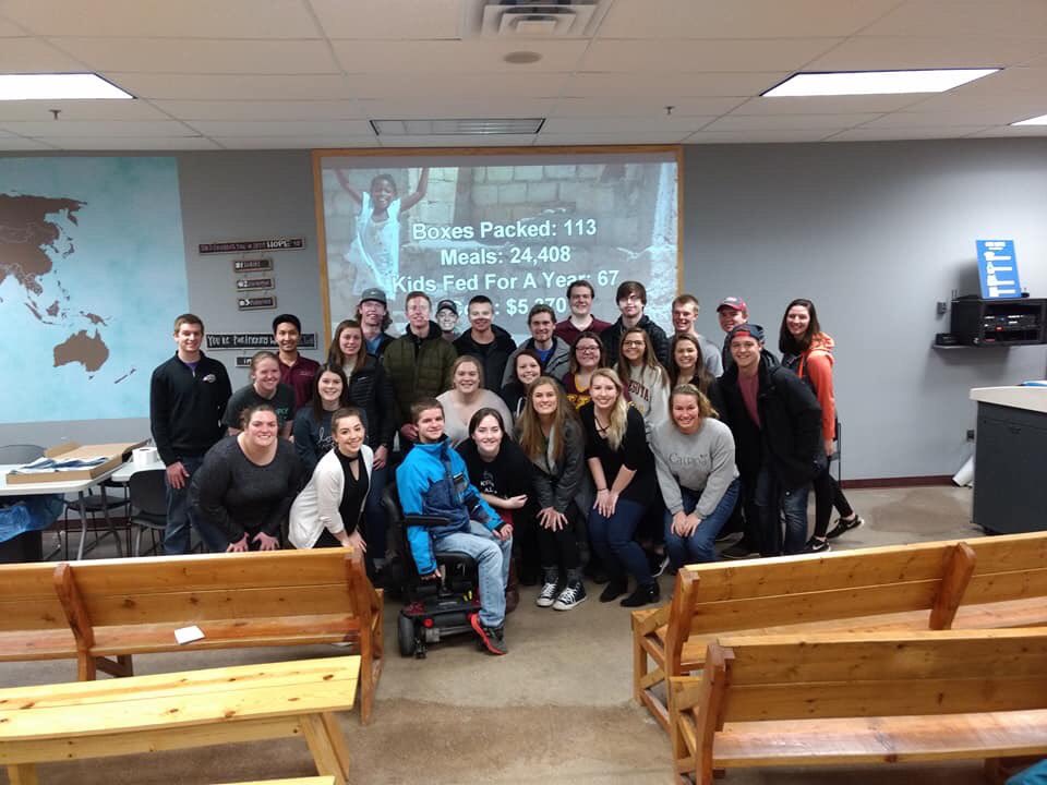 Last night we teamed up with the gentlemen of <a href="/MNFarmHouse/">FarmHouse UMN</a> for a social service exchange at Feed My Starving Children. 

We were able to pack 24,408 meals. 67 children will have food for a whole year thanks to everyone's hard work!