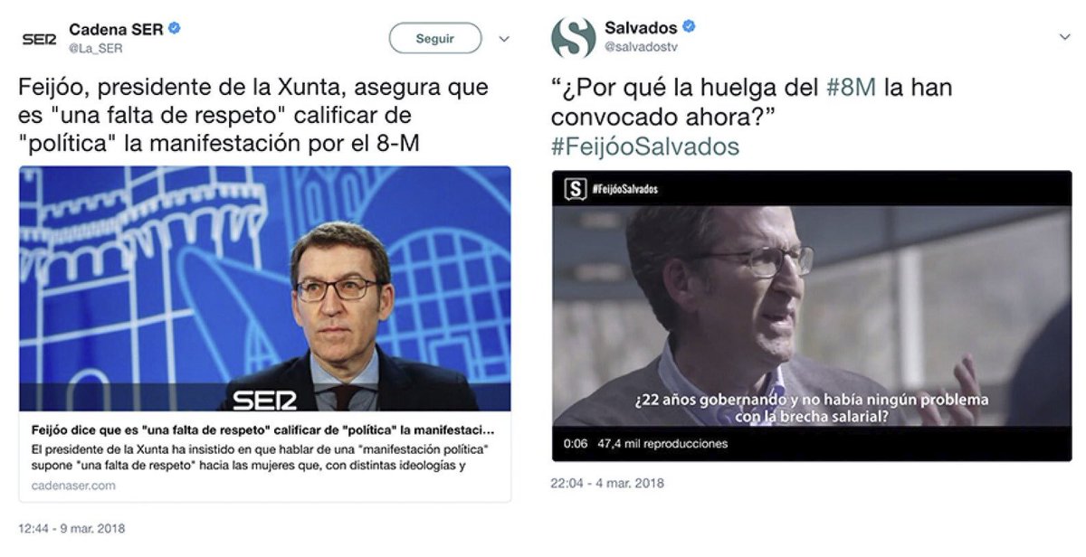 Hola Feijóo, ¿qué ashe?...
 —  Liderando el Feminismo como mi amigo Albert Rivera.

.
#Revolución8MESP
#prouperiodismesexista
#ZurichMaratoBCN
#Zapeando1071