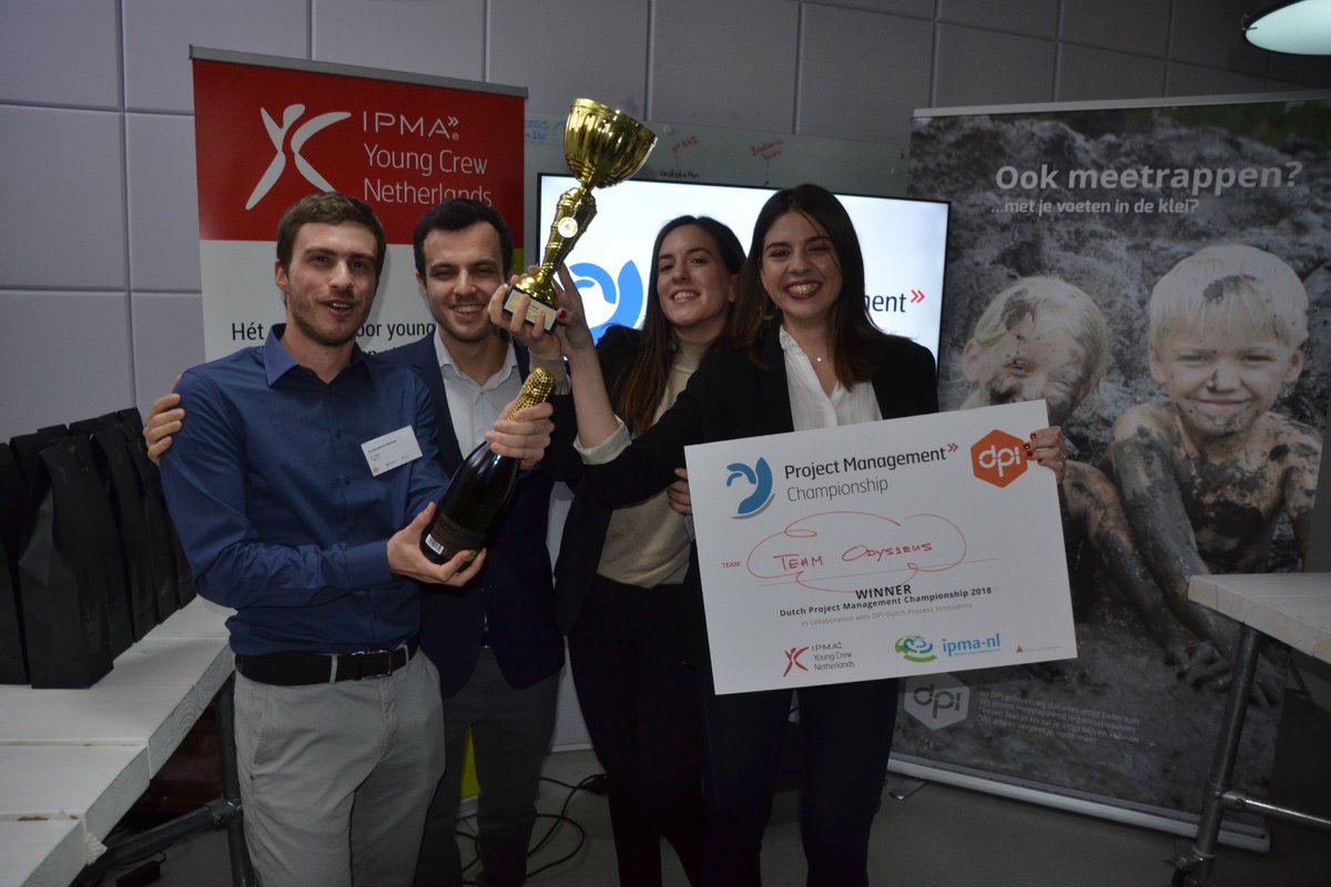 YoungCrewNL's tweet photo. And the winner is team Odysseus from Delft University! 

Congratulations on winning the Dutch finals of the IPMA Project Management Championship 2018. We are proud you will be representing the Netherlands in the international final in Serbia. https://t.co/vupyV3b8HF