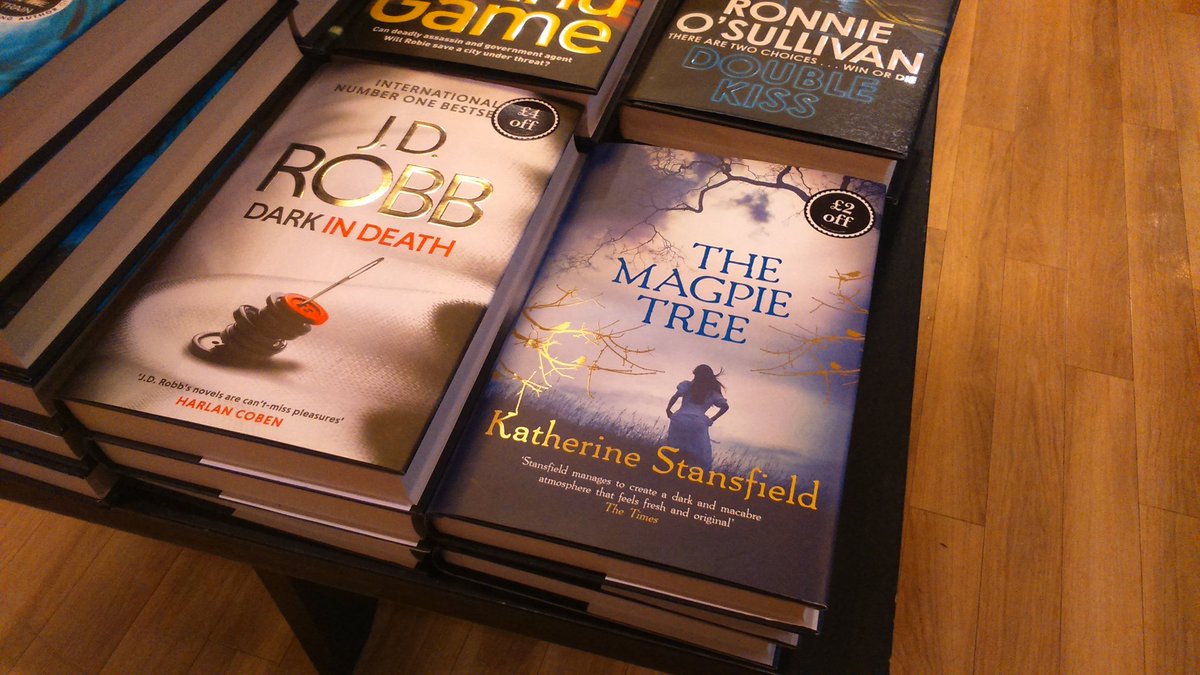 K_Stansfield's tweet photo. First glimpse of the new book in the wild! & on a table to boot. Get thee to @WaterstonesCDF for £2 off the hardback of THE MAGPIE TREE @AllisonandBusby https://t.co/ePxL0TFnWD