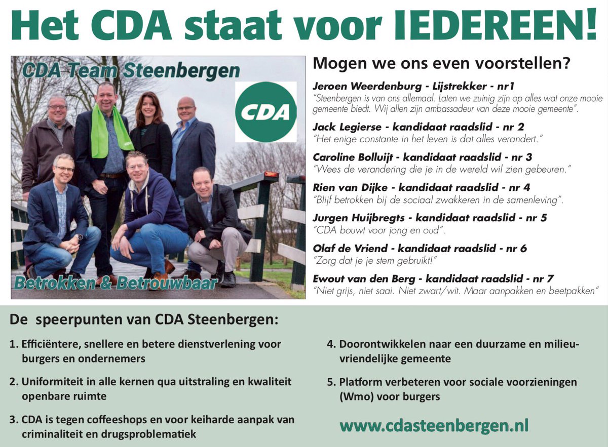 CDATeam0167's tweet photo. Vandaag in de Steenbergse Courant!
#CDA #HeelSteenbergenStemt #GemeenteSteenbergen #Team0167 https://t.co/OC5OdSnKrD