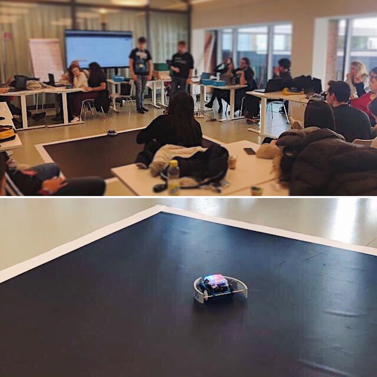 Italiacamp's tweet photo. Al #MilanoLUISSHub i ragazzi e le ragazze che si stanno formando grazie al metodo #STEAM vanno alla grande 👏🏻

Eccoli intenti a far muovere il robot che hanno costruito e programmato 🤖 https://t.co/JuUhcfDgjK