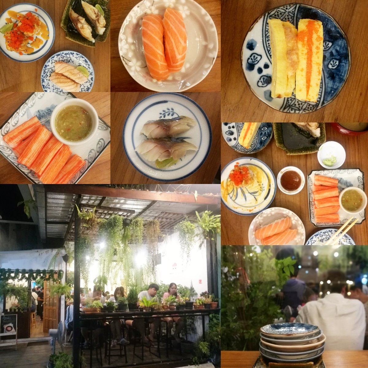 CshareYshare's tweet photo. ไปกินครั้งที่2เพราะติดใจข้าวปั้นซูชิต่างๆคำโตรสชาติดีแต่ราคาเบาที่เห็นหมดนี่แค่ 1xxบาทเอง อิ่มเว่อร์! อีกอย่างที่ชอบคือจานใส่ข้าวปั้นแต่ละใบ ลวดลายสวยงามมีความJPสุด อยากจิ๊กกลับบ้านเสียจริง พิกัด : บัน's town ตลาดสวนหมาก แถวเทคโนฯพระจอมเกล้าบางมด #บ้ารีวิว #baareview #อร่อยไปแดก https://t.co/TCIW32AmCr