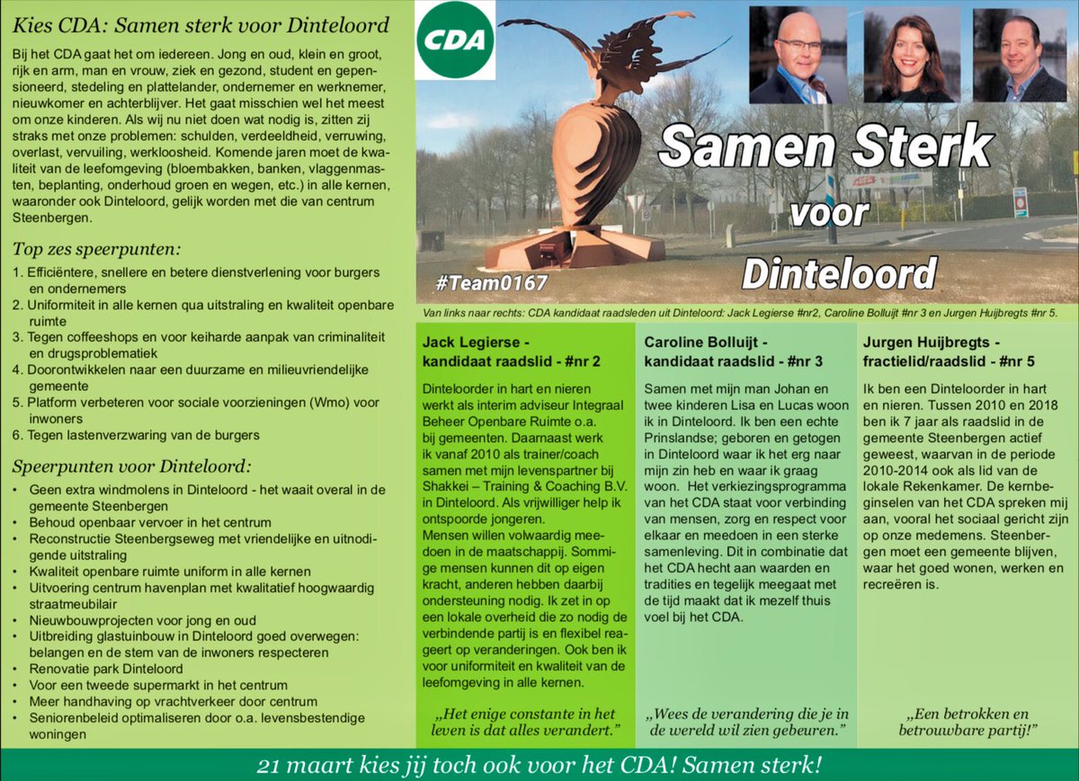 CDATeam0167's tweet photo. Afgelopen week in de Westbrabander!
#CDA #GR2018 #Steenbergen #Dinteloord #HeelSteenbergenStemt #Team0167 https://t.co/q2nlI3R5P1