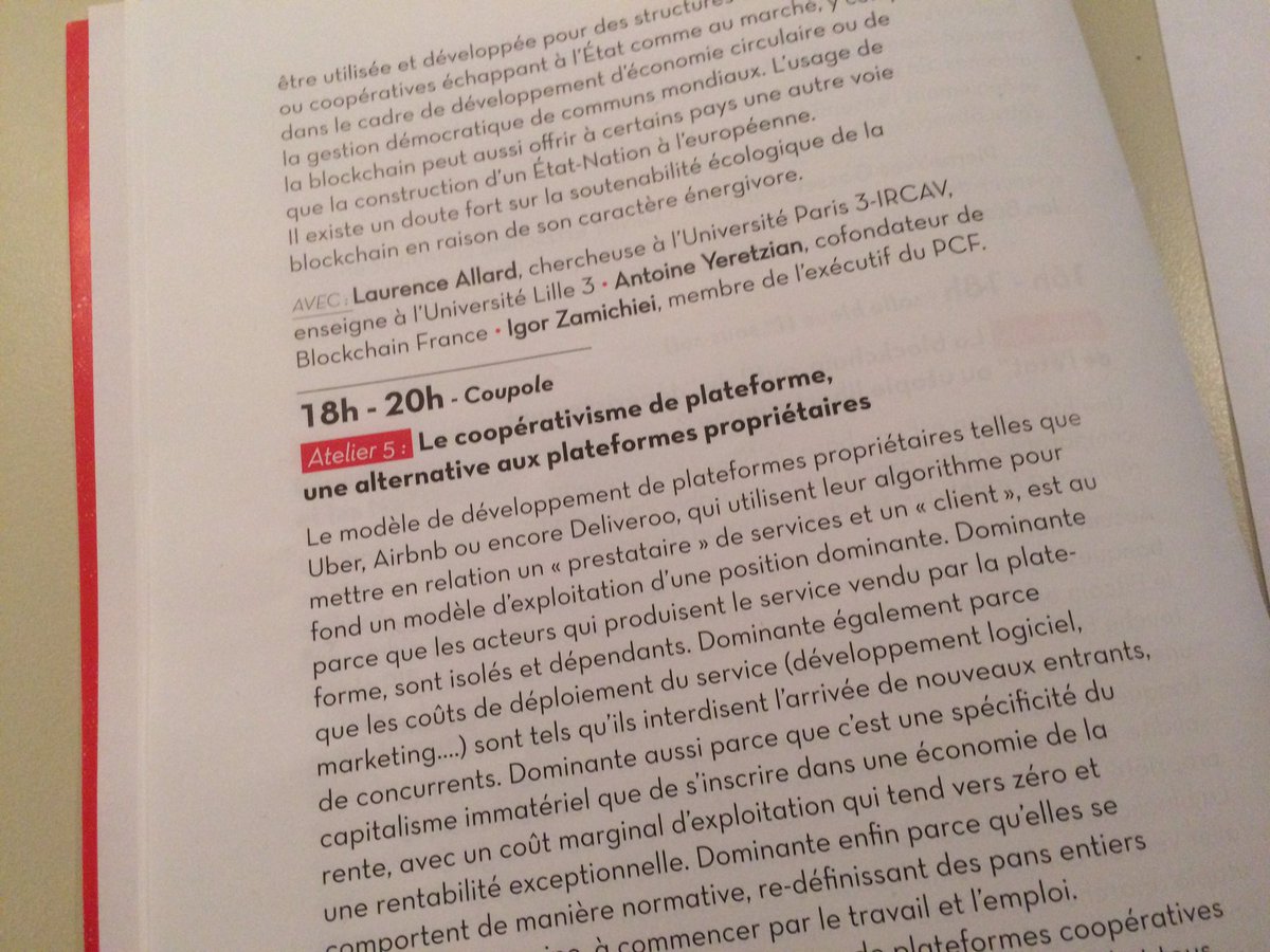 coopcycle's tweet photo. C'est parti pour le débat "Le coopérativisme de plateforme : une alternative aux plateformes propriétaires" aux États Généraux de la Révolution Numérique, avec C. Vercellone, A. Hay, B. Carballa, L. Aufrère, S. Mayer. 
Et notre camarade K. Poperl 😘 https://t.co/HWwmDNpJOy