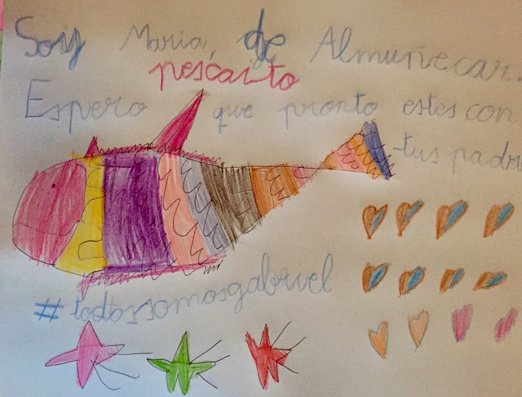 MariadoMari's tweet photo. Mi pequeña también ha hecho un pescaito para Gabriel, para que vuelva pronto con su familia #todosomosgabriel #pescaito https://t.co/BIJYuMkRTo