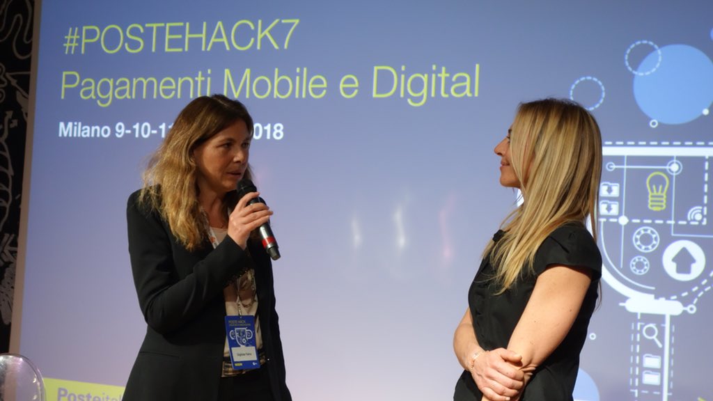 PosteItaliane's tweet photo. #Postehack7 Gigliola Falvo: Poste Italiane prosegue nel percorso di #innovazione e sviluppo del #digitale anche attraverso gli hackathon per innovare la propria offerta di servizi e migliorare l’experience dei clienti in ottica multicanale https://t.co/b44pUrU8bN