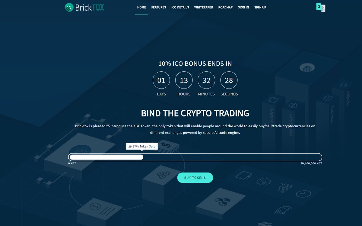BrickTox's tweet photo. Near about to sold 30% XBT.
Purchase Now! #bricktox #xbt #ico https://t.co/wWW1V7pwrx