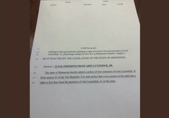 StLouMatchmaker's tweet image. Love the bill from Rep. Drew Christensen banning @ariejr  LOL! 
 @RepChristensen Hey Rebecca Kufrin @thebkoof! We got you!  Call us girl! :) (612)483-3393 LUMASEARCH.com #TheBachelor #mnleg @BachelorABC  @LUMA_search #youdeservebetter #NotMyBachelor