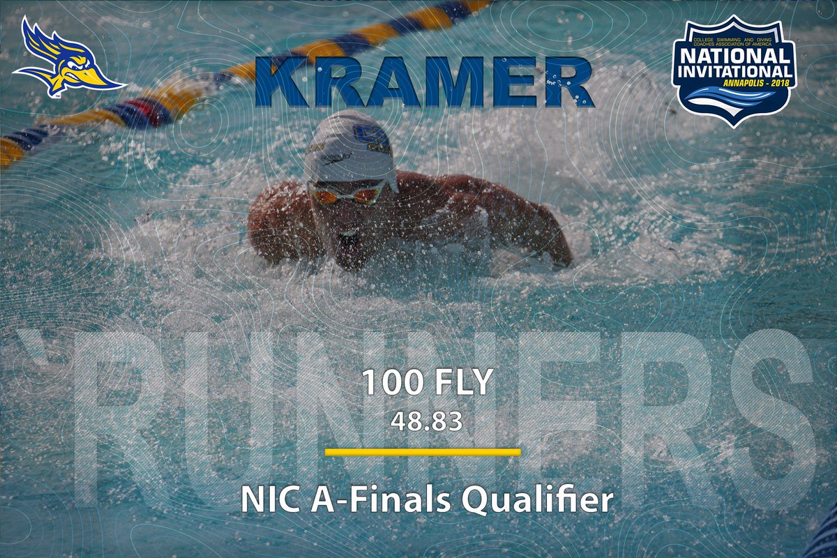 CSUBAthletics's tweet photo. #CSUBswim: Joining his teammate in the 100 fly A-final is Justice Kramer, who posted a personal best in the prelims this morning! #allrunners #WACsd https://t.co/ZfHNLIVWwt