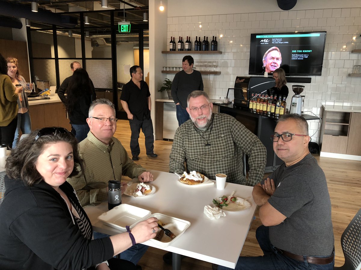 CoffmanEngineer's tweet image. Cats Away day #3 is off to a sweet start in Seattle. Espresso, homemade waffles and pancakes! #coffmanrocks #catsaway #coffee #pancakes #yum