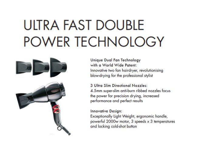 Did you know #Collexia dryers have two fans that deliver twice the power from one motor – ingenious! Other dryers use hair-damaging heat to reduce drying time – the Collexia twin-fan system reduces #blowdrying time with no increase in heat!