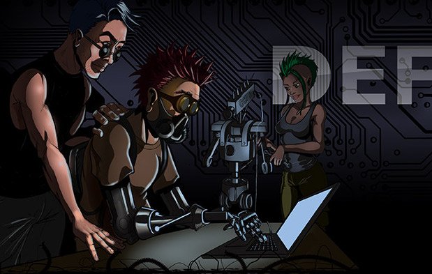 0x30n's tweet photo. Ok, so...
Hacker in balaclava == “lol wut? Stupid media doesn’t know anything about hackers”
But we agree that guy who apparently can’t breathe air, and has robot arms, is totally accurate depiction of average hacker, right? 
¯\_(ツ)_/¯ https://t.co/xn4b9dUEUD