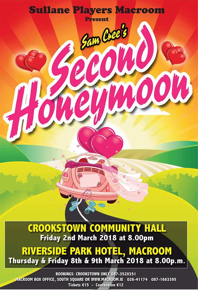 Tickets €15/12 for the Second Honeymoon tonight at Riverside Park Hotel will be available at the door from 7:30pm!😁

The group gave a super performance last night which had the audience in stitches, don't miss out!👍 #LocalTalent