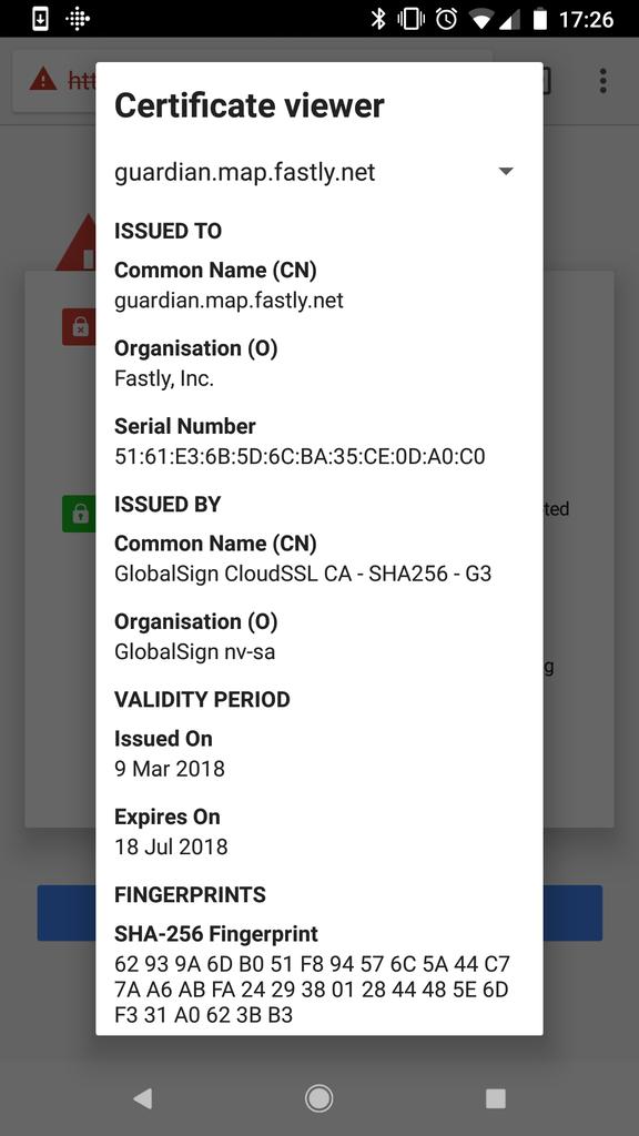 ToJin's tweet photo. @guardian fix your SSL certificate. https://t.co/r7pJSCrXhX