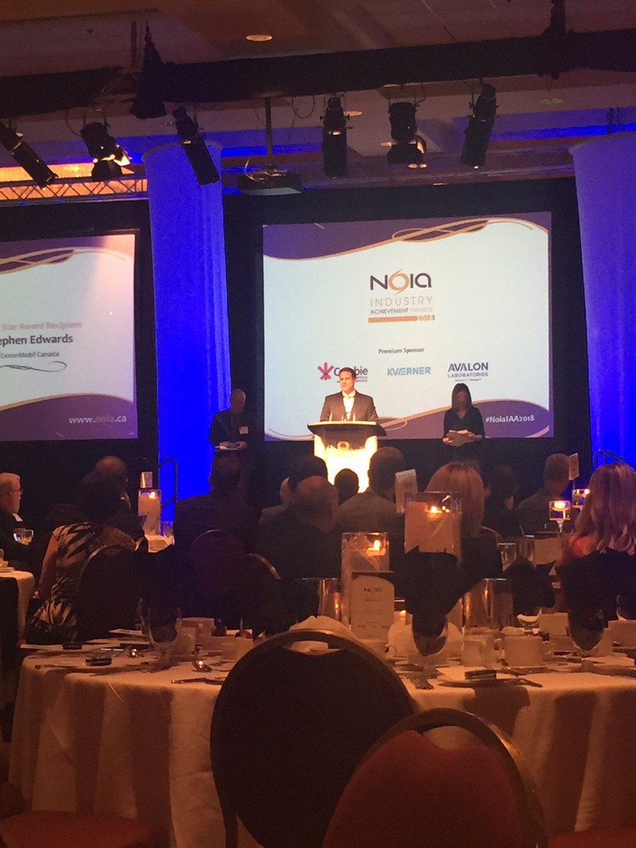 OilGasWeekNL's tweet photo. Congratulations to Stephen Edwards of @exxonmobil who is this year's Rising Star recipient, presented today at @NoiaNL's Industry Achievement Awards. #OilGasWeek18 https://t.co/toP3khtFxg