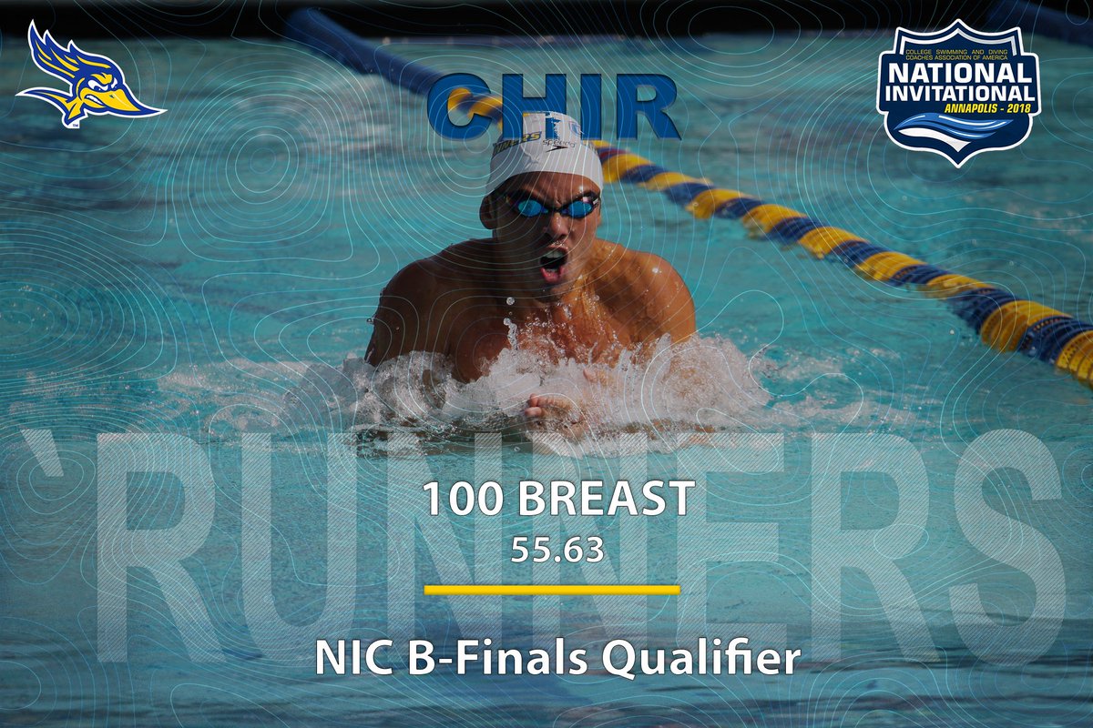 CSUBAthletics's tweet photo. #CSUBswim: Jake Chir gives the `Runners another B-finals qualifier with a solid mark in the 100 breast! #allrunners #WACsd https://t.co/V0ZizNDYp1