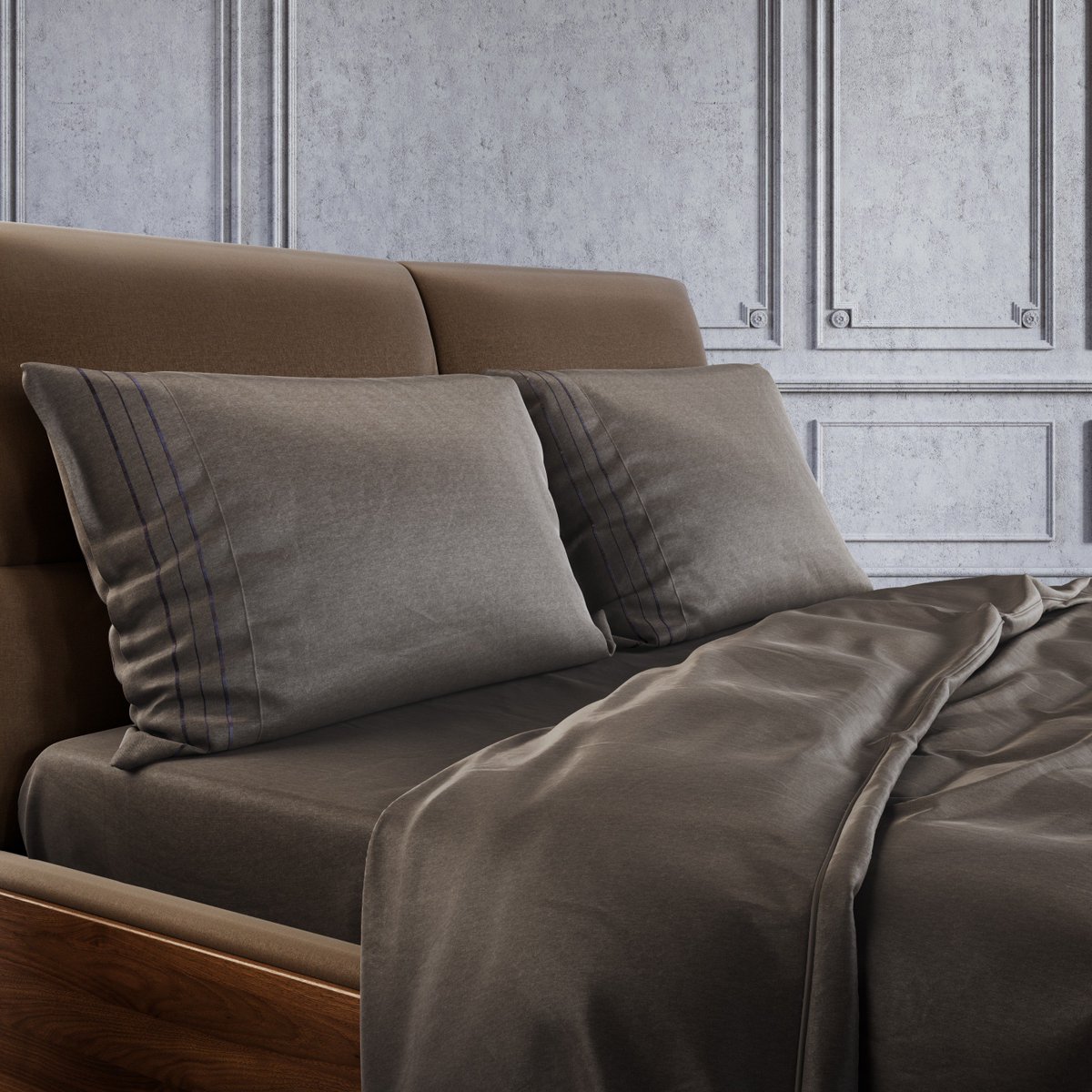Do you believe that these are not photos but bed sheet renders?
Our team worked hard to give a more credible presentation of the layout of the bed sheets and fulfill the client's requirements.

If you have any questions feel free to contact us on mail:
office@darkdesignstudio.com