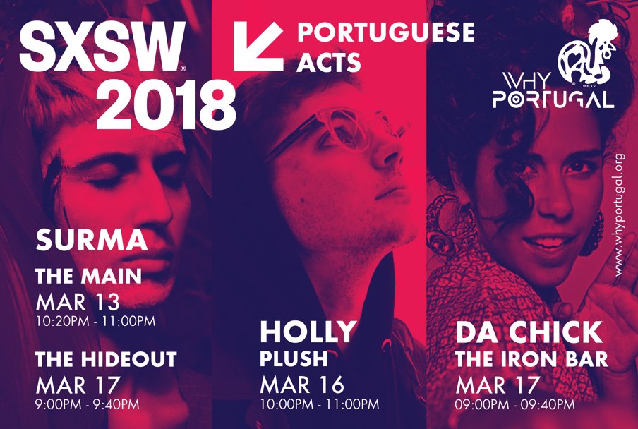 portugal_why's tweet photo. PT @ @sxsw 2018! #DACHICK, #Holly and @surmaeee. 
Plus a stand powered by @StartupPortugal. 

#whyportugal #sxsw #usa #austin #texas #europe #portugal #music #export https://t.co/Y59i7IDEzM