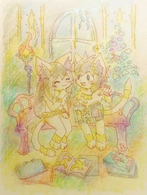 「この竜はね 翼が4つも生えているんだって!じゃーって鳴くんだよ!」 