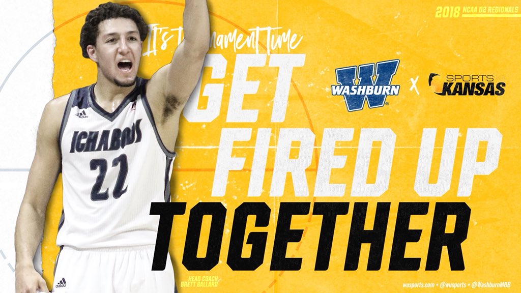 sportsinkansas's tweet photo. Good luck to the Washburn Men’s Basketball Team (@WashburnMBB) as they are the only KS MIAA D2 men’s team going to the NCAA-II National Tournament this weekend! They open up play Sat at 2:15 pm against Northern State at the Maryville (MO) regional #DancingBods https://t.co/fO2oAyd0C2