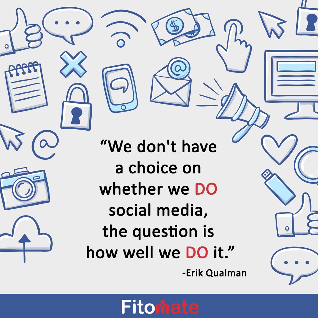 Quote of the day:
'We don't have a choice on whether we do social media, the question is how well we do it.'

#thefitomate #quoteoftheday #fitnessmarketing #healthclubs #gyms #fitnessstudios #yoga #fitnessbusinessowners #socialmedia