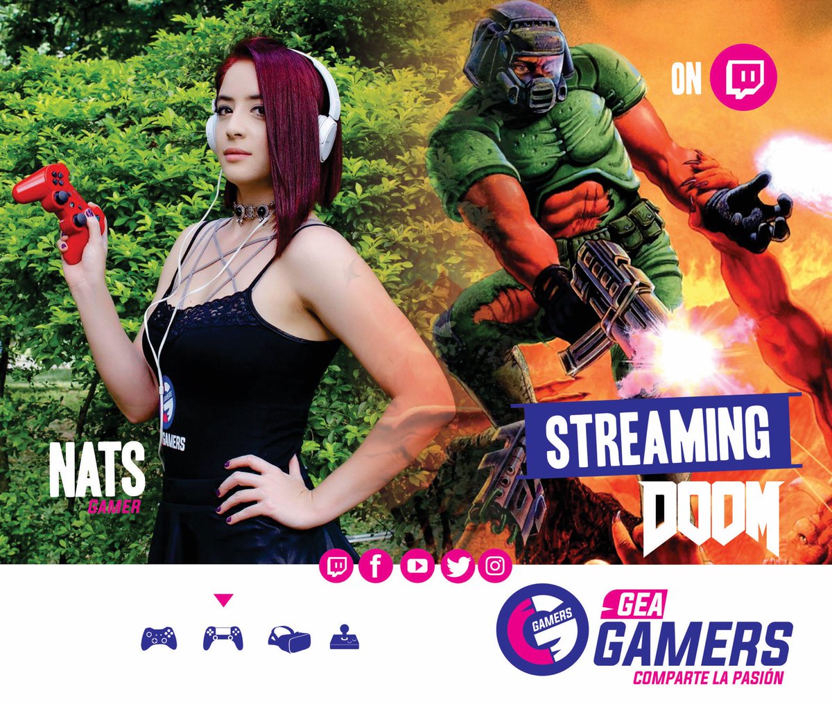 GeaGamers's tweet photo. Hola #Geageeks! Esta noche vamos a estar matando hordas demoniacas con #doom para #ps4, Nats va a transmitir a las 7:30 PM.
La cita es por el canal de #twitch
🕹 https://t.co/g4xm8VQdic
Esperamos contar con su compañía.🖖🏼
#idsoftware #nervesoftware #demons #girlgamer https://t.co/17OLqjuviW