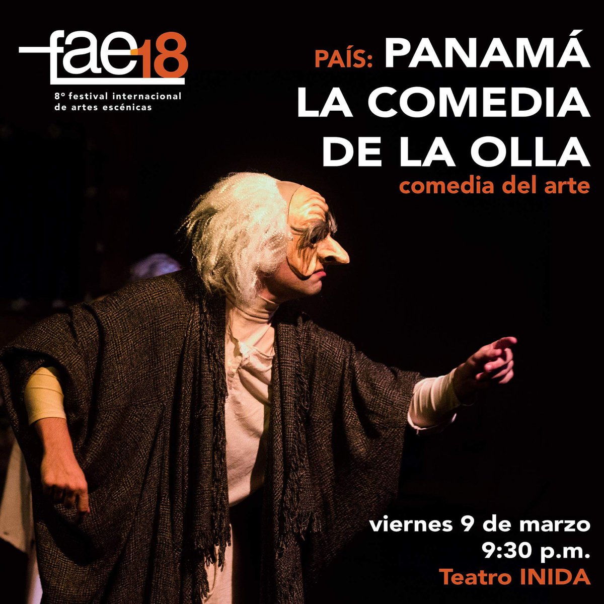 TeatroInida's tweet photo. Esta noche inicia la octava edición del Festival Internacional de Artes Escénicas, FAE 2018, con "La comedia de la olla" en el Teatro INIDA.
¡Ven a vivir la fiesta de las artes escénicas en Panamá!  #VivaelFAE #FAE2018 #TeatroINIDA #Teatro #Arte #Cultura https://t.co/Vp8Gg2AfW1
