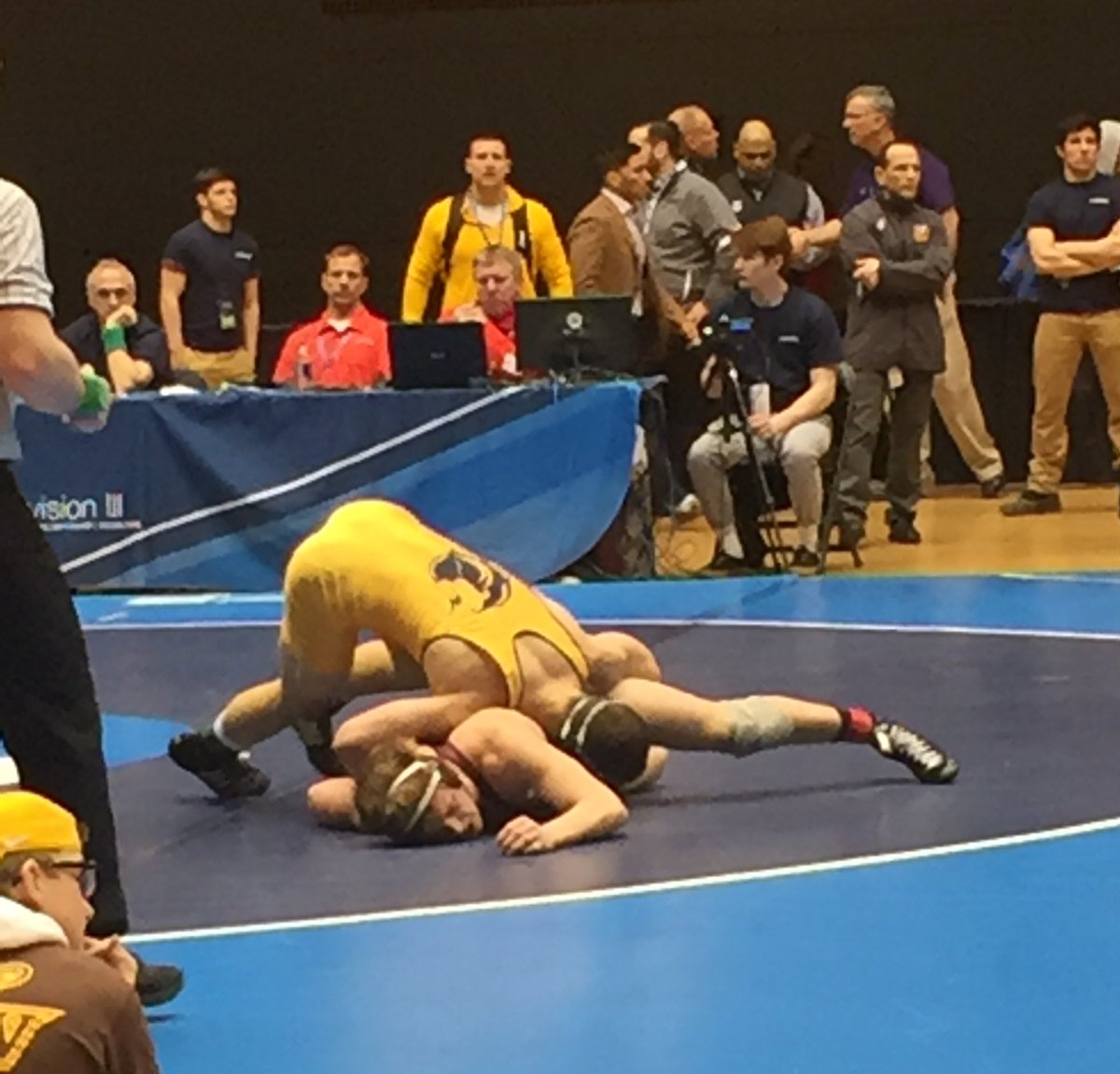 TCNJ_Wrestling's tweet photo. 9-0 major decision in 1st round. On to the quarter finals tonight! @tcnjathletics #LS https://t.co/eWcDtp78s8