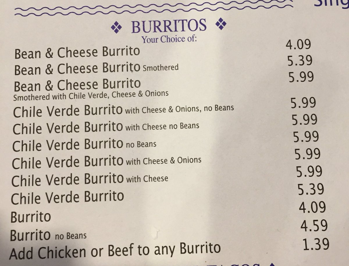 MissGarbMath's tweet photo. How many burrito combinations can I create?  Didn’t include the enchilada and taco photos. Math in real life.  😜🌯🌮#mathchat #mathed https://t.co/9pDJGchPmI