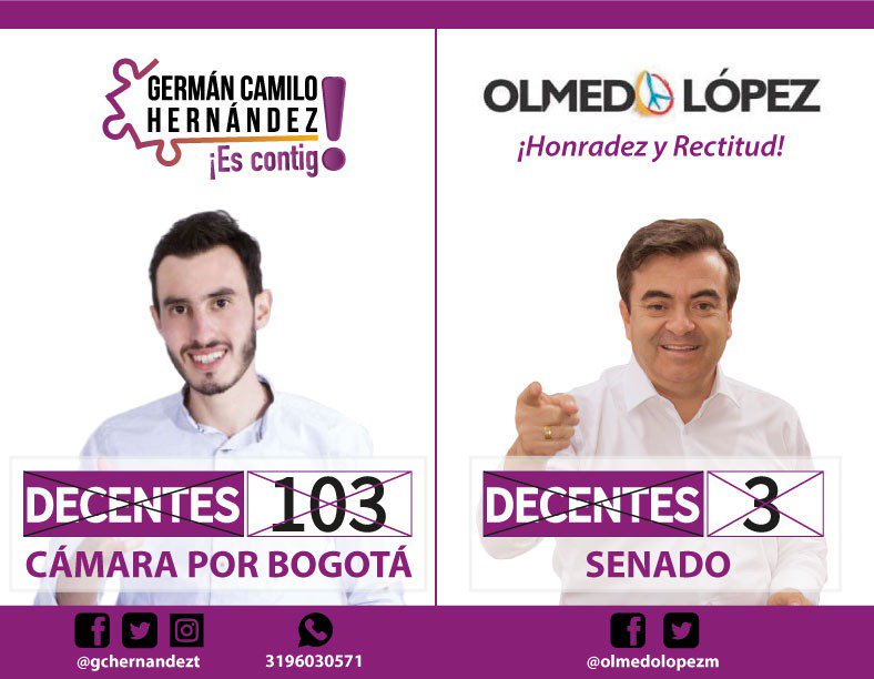 GermanCamiloH's tweet photo. Este 11 de marzo vota por DECENTES, no votes por corruptos.

#PetroEsDeLosDecentes https://t.co/B7qhFaZP42
