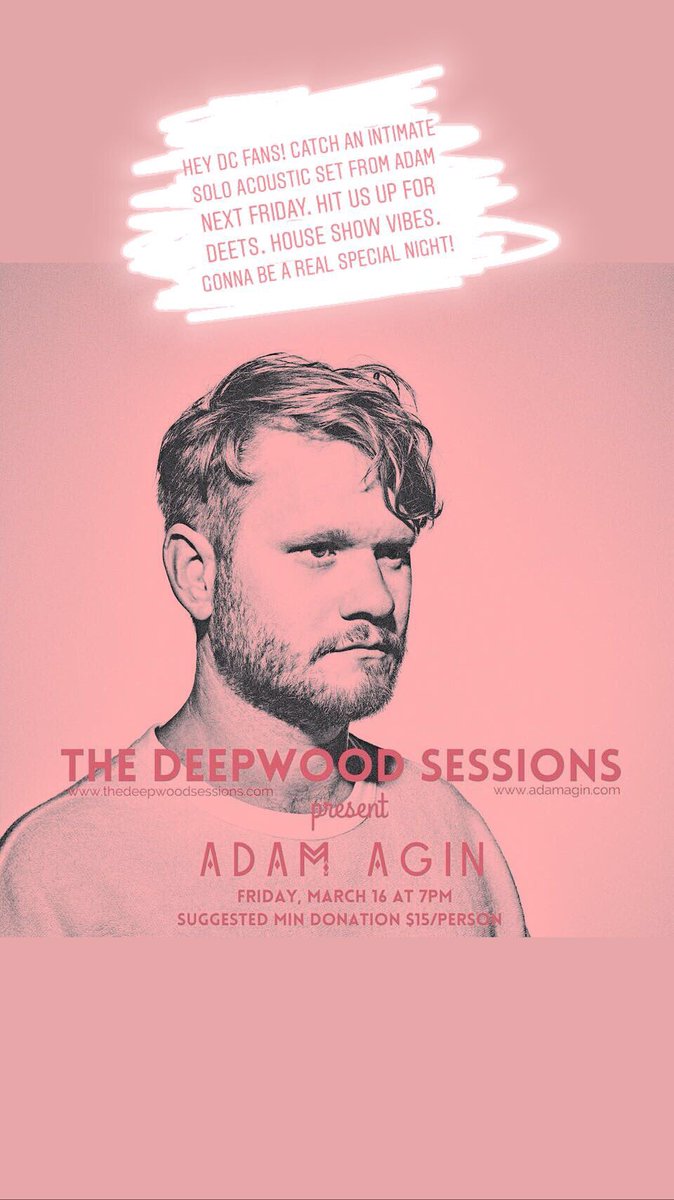 HEY DC FANS! Catch an intimate solo acoustic set from Adam next Friday. Hit us up for deets. House show vibes. Gonna be a real special night!