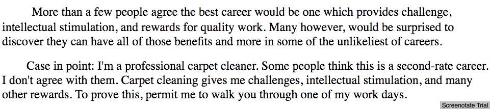 "The Best Career in the World": a thoughtful discussion of the virtues of carpet cleaning:  web.archive.org/web/2003080710…