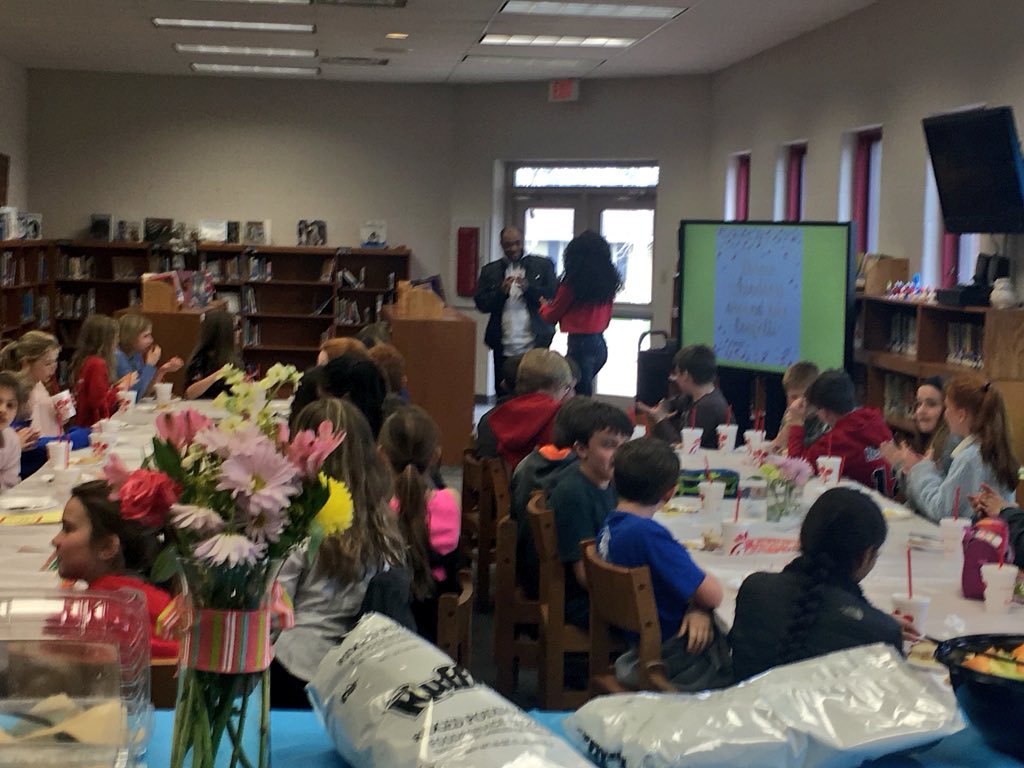 Kindness luncheon for 5th graders <a href="/PotterGrayPride/">Potter Gray</a> A song from <a href="/shiannjones/">Shi’Ann Jones</a> &amp; then an autograph. She’s a star ⭐️