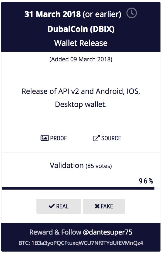 CoinMarketCal's tweet image. Most voted #cryptocurrency #event of the day 🚀

31/03 $DBIX Wallet Release (+85 votes)

Source: coinmarketcal.com
Follow: @arabianchain